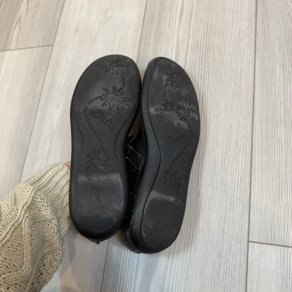 Clark's Women's 10M Black Leather Mary Jane Loafer Shoes Comfort - Picture 5 of 9